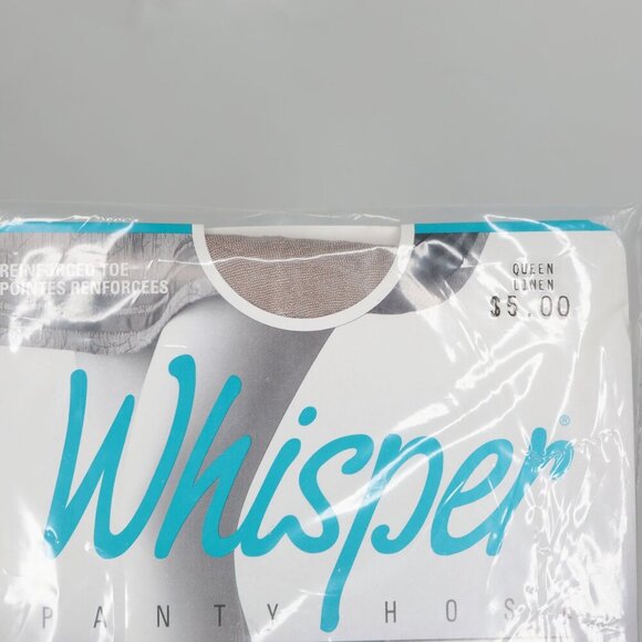 Vintage 90s WHISPER Control Top Pantyhose Nylons Linen Queen 1 Pair1991 Canada - Picture 4 of 5